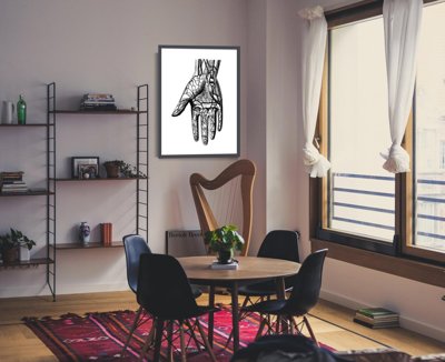 Plakat-Weinlese Hände anatomische