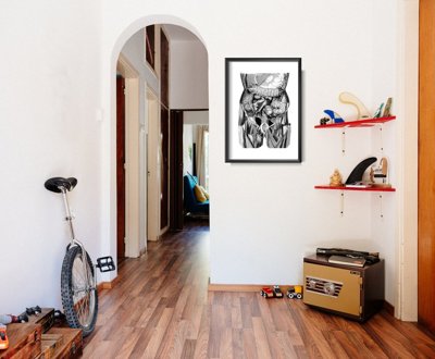 Retro-Poster Anatomische Druck Darm