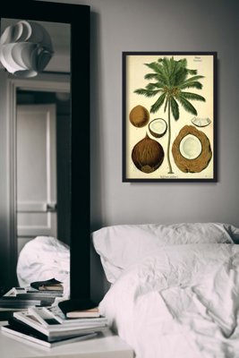 Poster-Weinlese Botanischer Kokospalme Druck