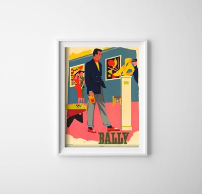 Retro-Poster Werbung Bally Schuhe