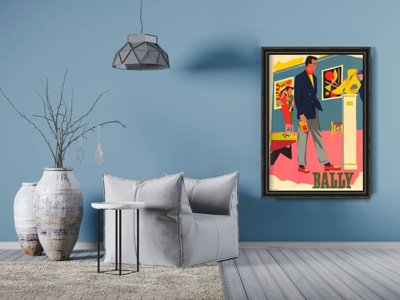 Retro-Poster Werbung Bally Schuhe