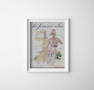 Plakat-Weinlese Illustration Zeitschrift La Femme Chic Mars