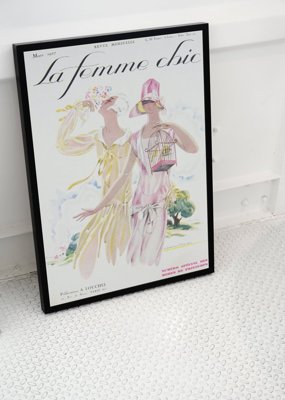 Plakat-Weinlese Illustration Zeitschrift La Femme Chic Mars