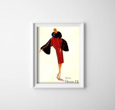 Poster Retro-Wohnzimmer Wintermode Sultan