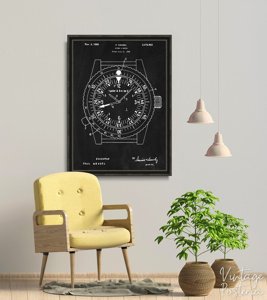Plakat-Weinlese Clock Patent Rolex Wessel