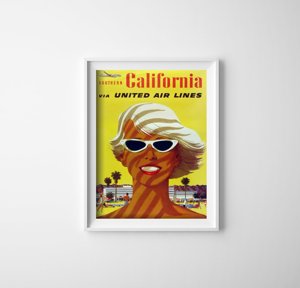 Poster im Retro-Stil Kalifornien United Air State Galli