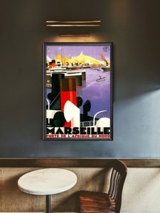 Poster Retro-Wohnzimmer Marseille - Türen Nordafrika