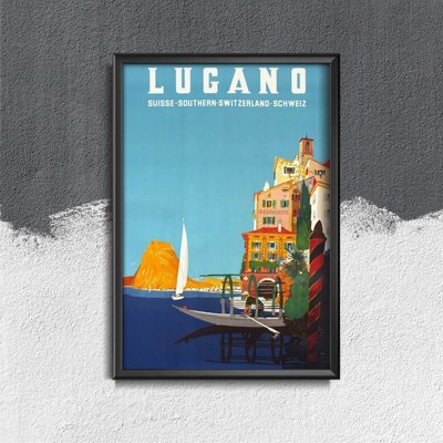 Weinleseplakat Lugano Schweiz