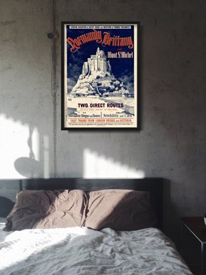 Poster im Retro-Stil Vintage Mont St. Michel, Frankreich