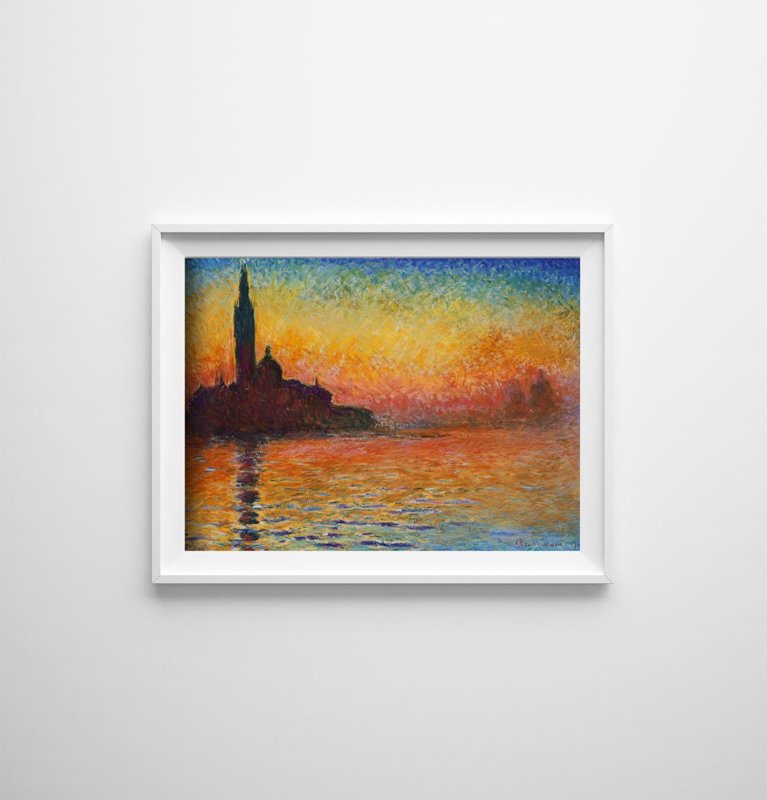 Poster an der Wand San Giorgio Maggiore in der Dämmerung Claude Monet