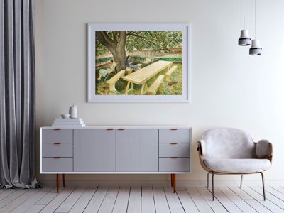 Poster im Retro-Stil Eric Ravilious Zwei Frauen im Garten