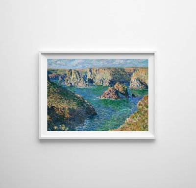 Poster Retro-Wohnzimmer Port Donnant Belle Ile Claude Monet