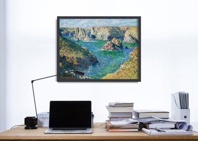 Poster Retro-Wohnzimmer Port Donnant Belle Ile Claude Monet