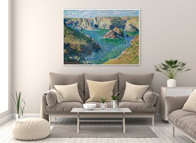 Poster Retro-Wohnzimmer Port Donnant Belle Ile Claude Monet