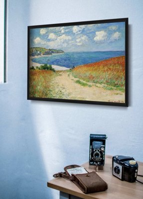 Plakat für den Frieden Claude Monet Road in einem Weizenfeld in Pourville