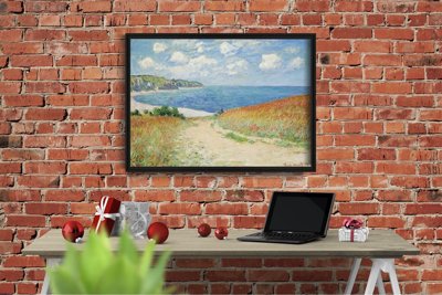 Plakat für den Frieden Claude Monet Road in einem Weizenfeld in Pourville