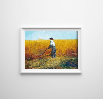 Poster an der Wand Ein Veteran im neuen Feld von Winslow Homer