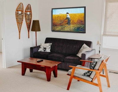 Poster an der Wand Ein Veteran im neuen Feld von Winslow Homer