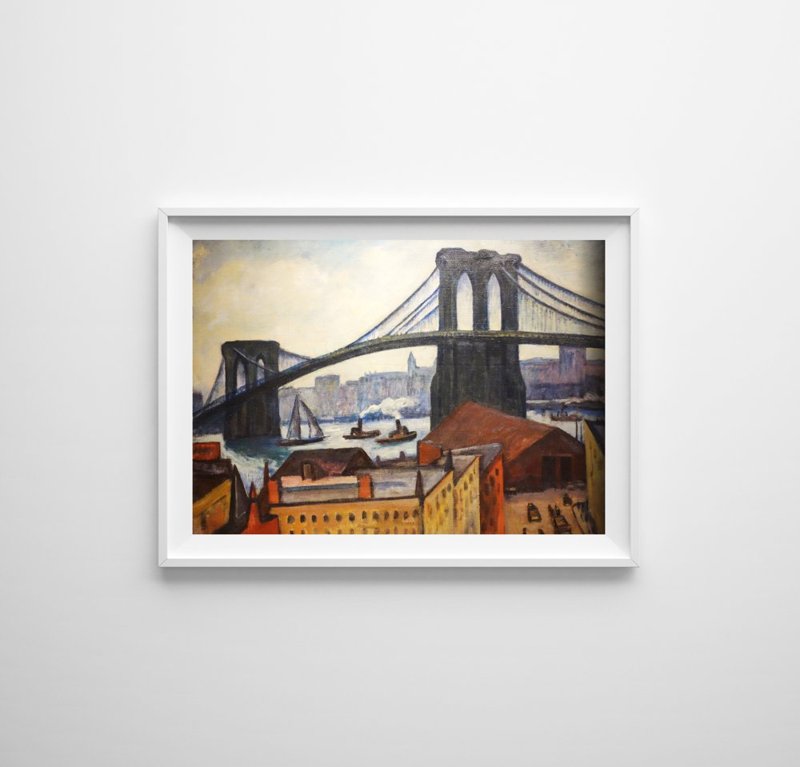 Retro-Poster Brooklyn-Brücke Samuel Halpert