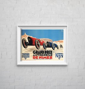 Poster im Retro-Stil Grand Prix Automobile de Nimes