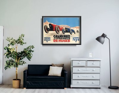 Poster im Retro-Stil Grand Prix Automobile de Nimes