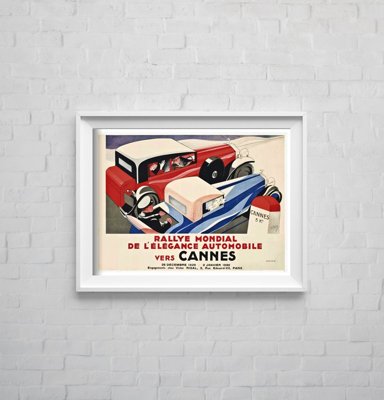 Poster Retro-Wohnzimmer Rallye Mondial de l'Automobile Eleganz vers Cannes