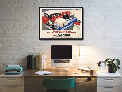 Poster Retro-Wohnzimmer Rallye Mondial de l'Automobile Eleganz vers Cannes