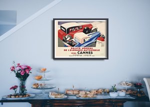 Poster Retro-Wohnzimmer Rallye Mondial de l'Automobile Eleganz vers Cannes