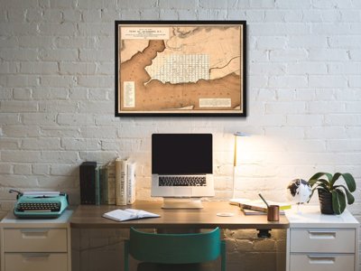 Retro-Poster Alte Karte von Alexandria Virginia