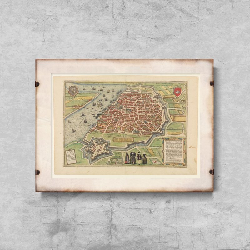 Poster im Retro-Stil Alte Karte von Antwerpen Belgien