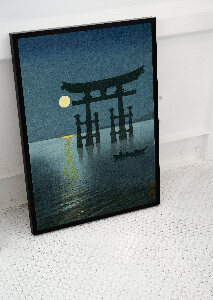 Poster im Retro-Stil Strand Soshu von Kawase Hasui