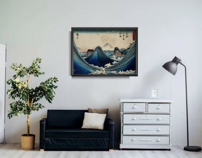 Retro-Poster Berg Fuji in Manazato Hiroshige