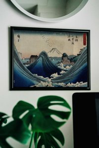 Retro-Poster Berg Fuji in Manazato Hiroshige