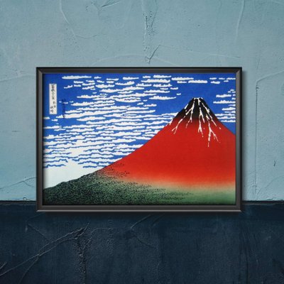 Poster im Retro-Stil roter berg