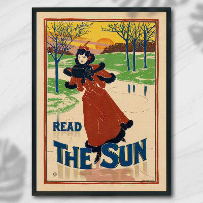 Poster an der Wand Lesen Sie die Sonne