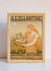 Plakat-Weinlese Ein LEglantine Couronnes Mortuaires