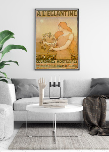 Plakat-Weinlese Ein LEglantine Couronnes Mortuaires