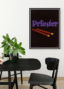 Plakat-Weinlese Priester Werbung für Spiel Unternehmen