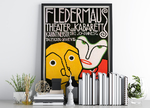 Retro-Poster Fledermaus Kabarett und Theater