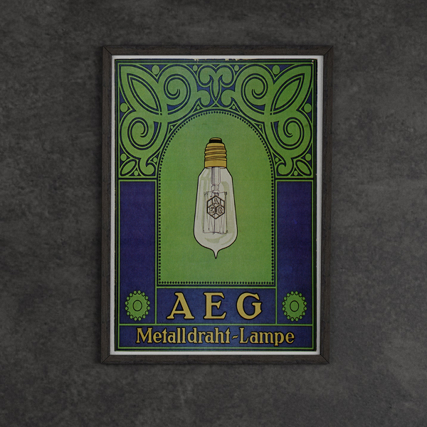 Retro-Poster AEG Metalldraht Lampe