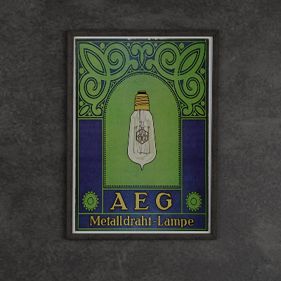 Retro-Poster AEG Metalldraht Lampe