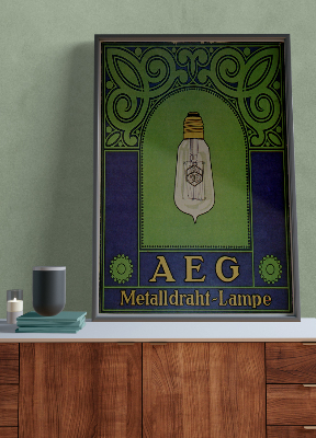 Retro-Poster AEG Metalldraht Lampe