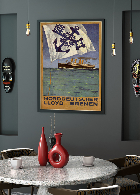 Retro-Poster Kalenderblatt für Norddeutsche Lloyd Bremen II