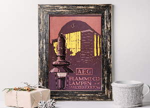 Retro-Poster AEG Flammeco Lampen für Fabrikbeleuchtung Broschüre Cover