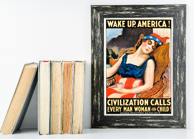 Weinleseplakat Wake Up America