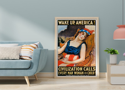 Weinleseplakat Wake Up America