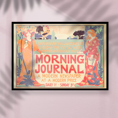 Poster an der Wand Morgen-Zeitschrift, eine moderne Zeitung zu einem modernen Preis
