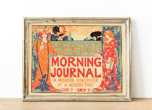 Poster an der Wand Morgen-Zeitschrift, eine moderne Zeitung zu einem modernen Preis