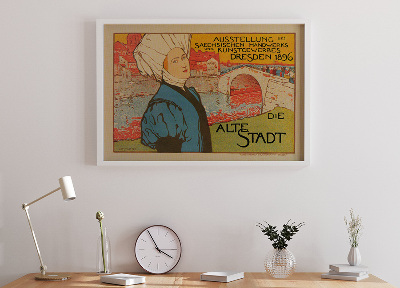 Poster an der Wand Ausstellung des Saechischen Handwerk und Kunstgewerbe, Dresden 1896