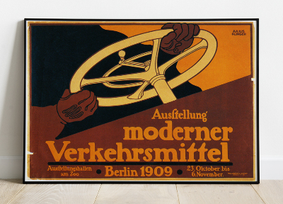 Retro-Poster Ausstellung moderner Verkehrsmittel